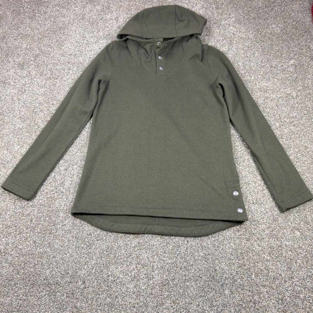 The North Face Crescent Hooded Pullover Womens Small Olive Green Fleece NF0A339M